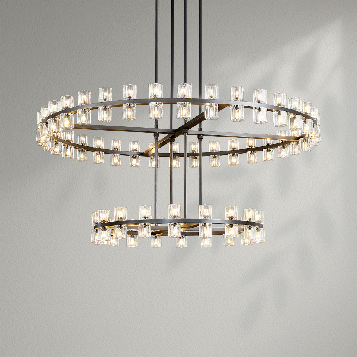 Arcachom Crystal 2-Tier Round Chandelier