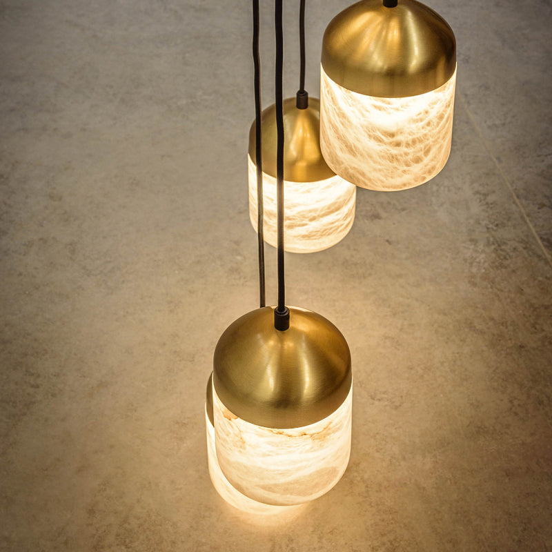Serenity's Cascade - Modern Minimalist Alabaster Staircases Pendant Light Chandelier Luster Gaze
