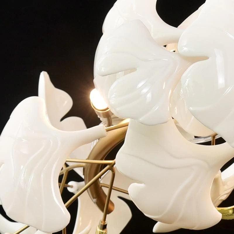 Luster Gaze Ginkgo Bloom Ceramic Petal Chandelier - Background Shot