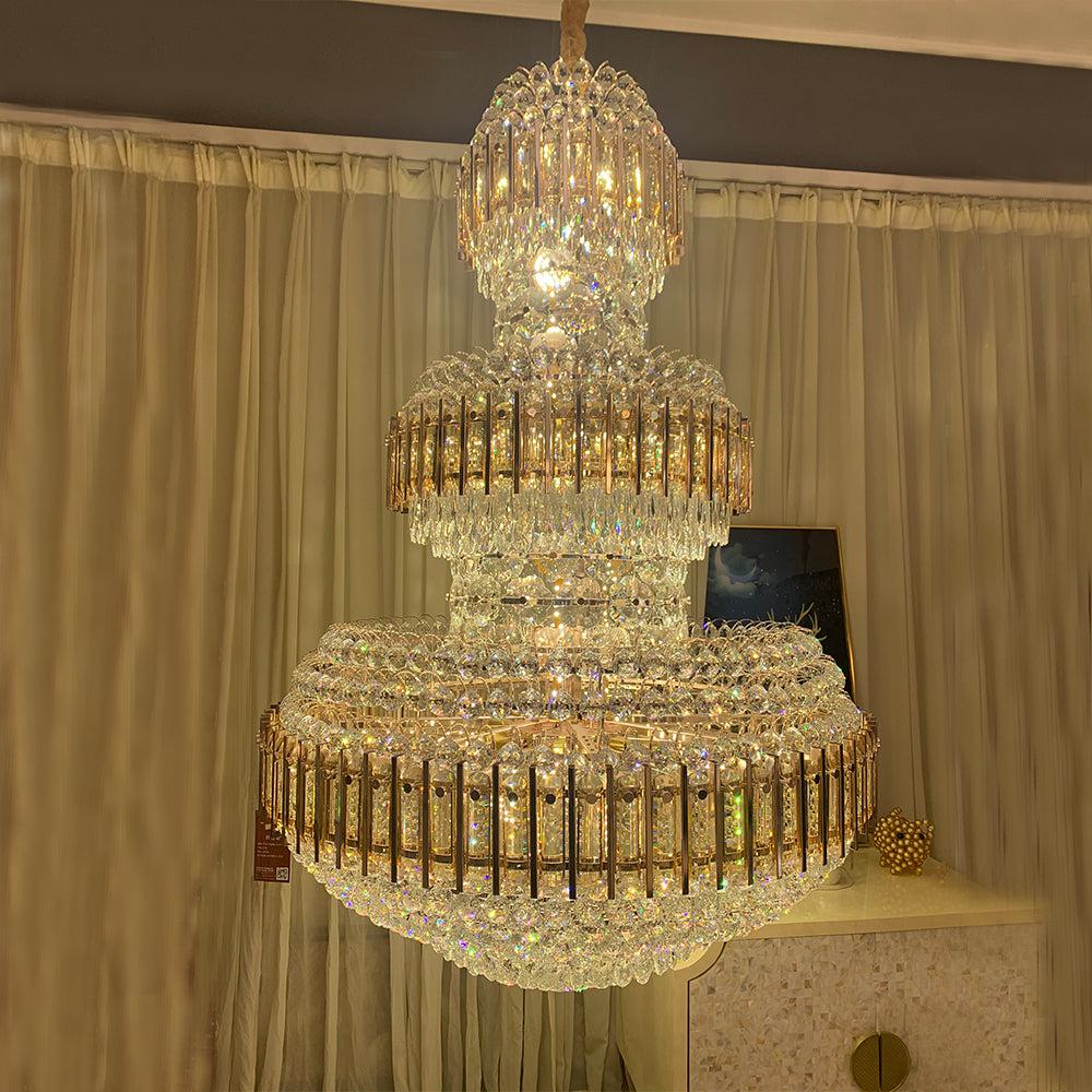Luster Gaze Grand Radiance Multi-Tier Crystal Chandelier - American ballroom or formal entertaining space