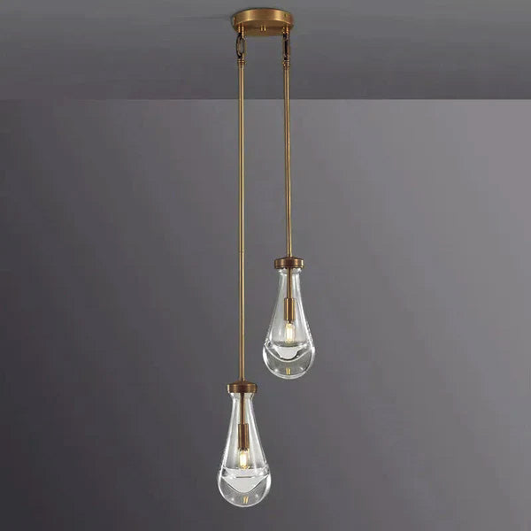 Raindrop Round Chandelier 2 Lights 5"D