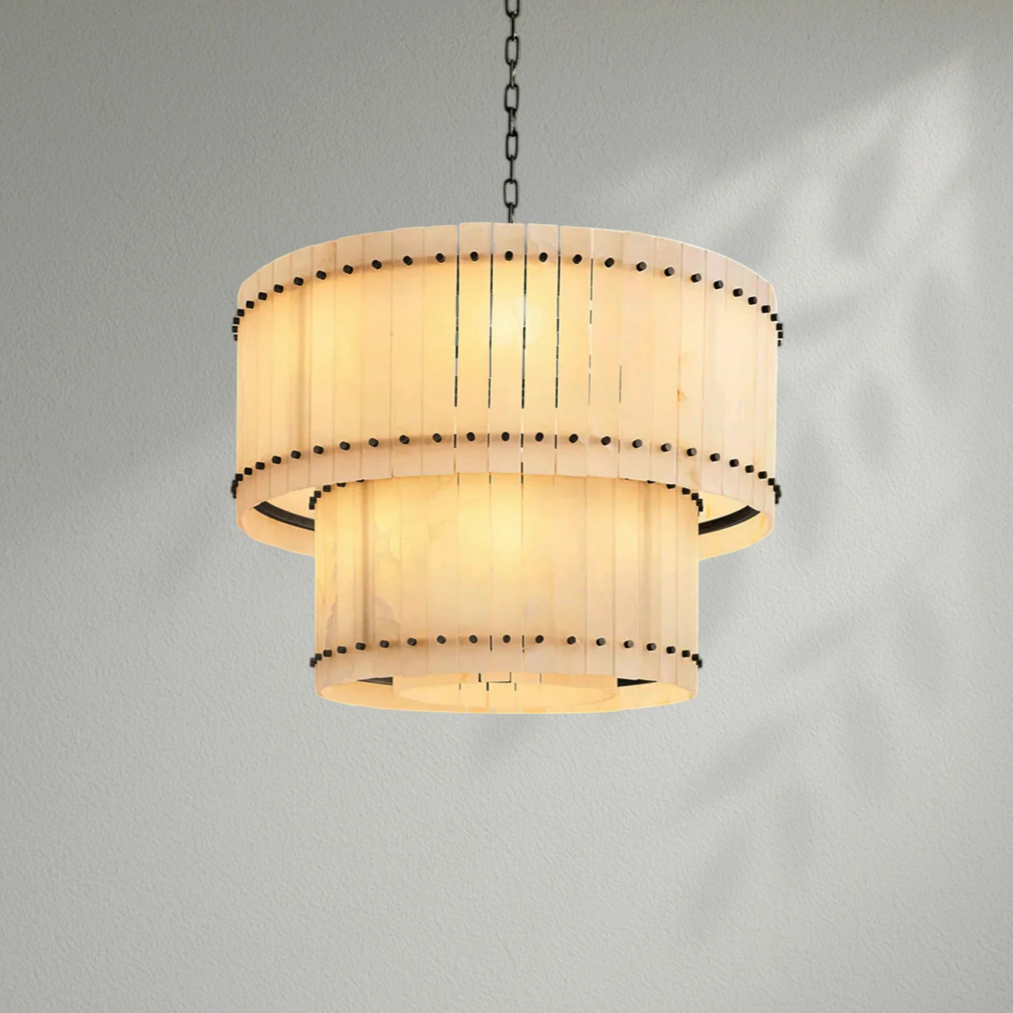 Sun Marco Alabaster Round Tiered Chandelier