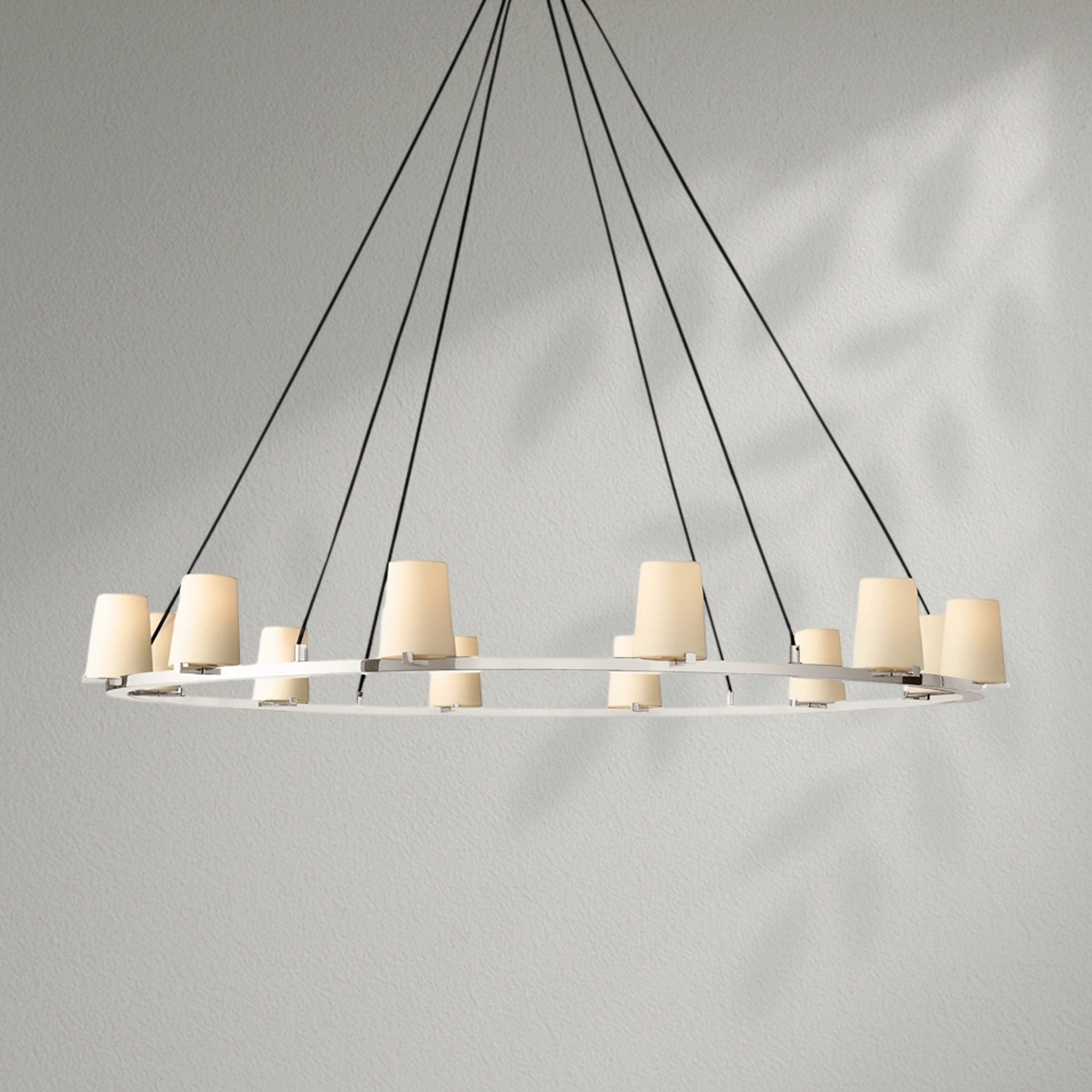 Pauillec Fabric Shade Round Chandelier