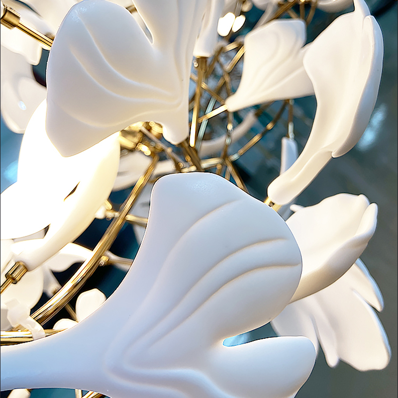 Luster Gaze Ginkgo Bloom Ceramic Chandelier - Background Shot