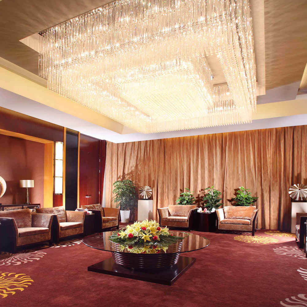 Large Squre crystal chandelier for recpetion area