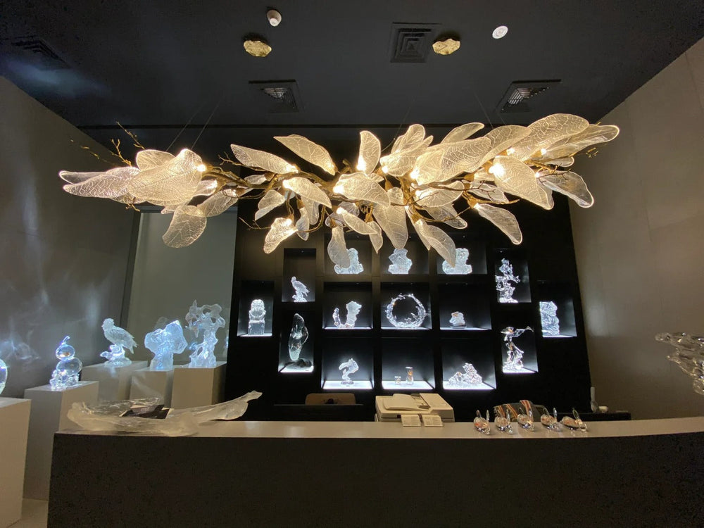 Creative Bionic Resin Leaves Chandelier