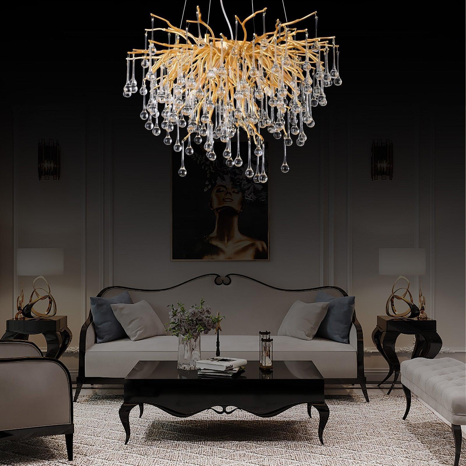 Luster Gaze Veridian Bloom Branch Chandelier - American ballroom or formal entertaining space