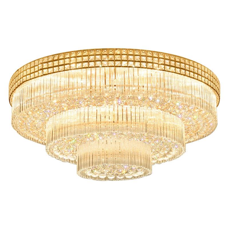 Luster Gaze Grand Lumina Three-Tier Round Flush Mount Chandelier - Background Shot