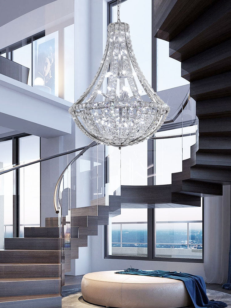 Extra Large Luxury and Elegant Crystal Chandelier for Living Room/Staircase/Foyer/Villa/Duplex Hall