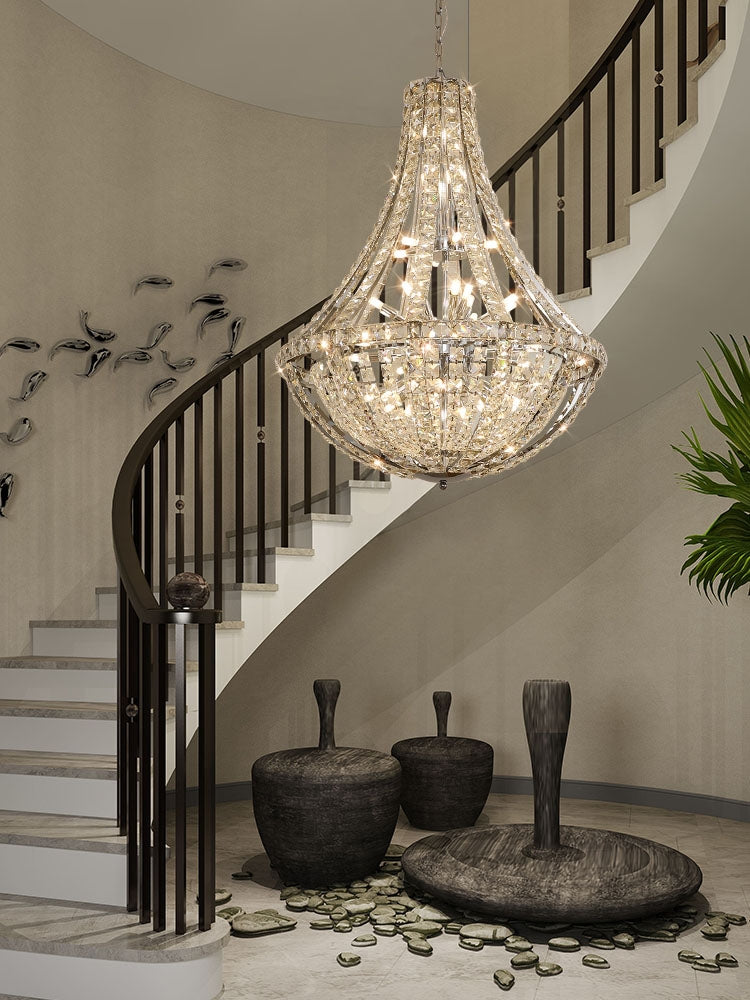 Extra Large Luxury and Elegant Crystal Chandelier for Living Room/Staircase/Foyer/Villa/Duplex Hall