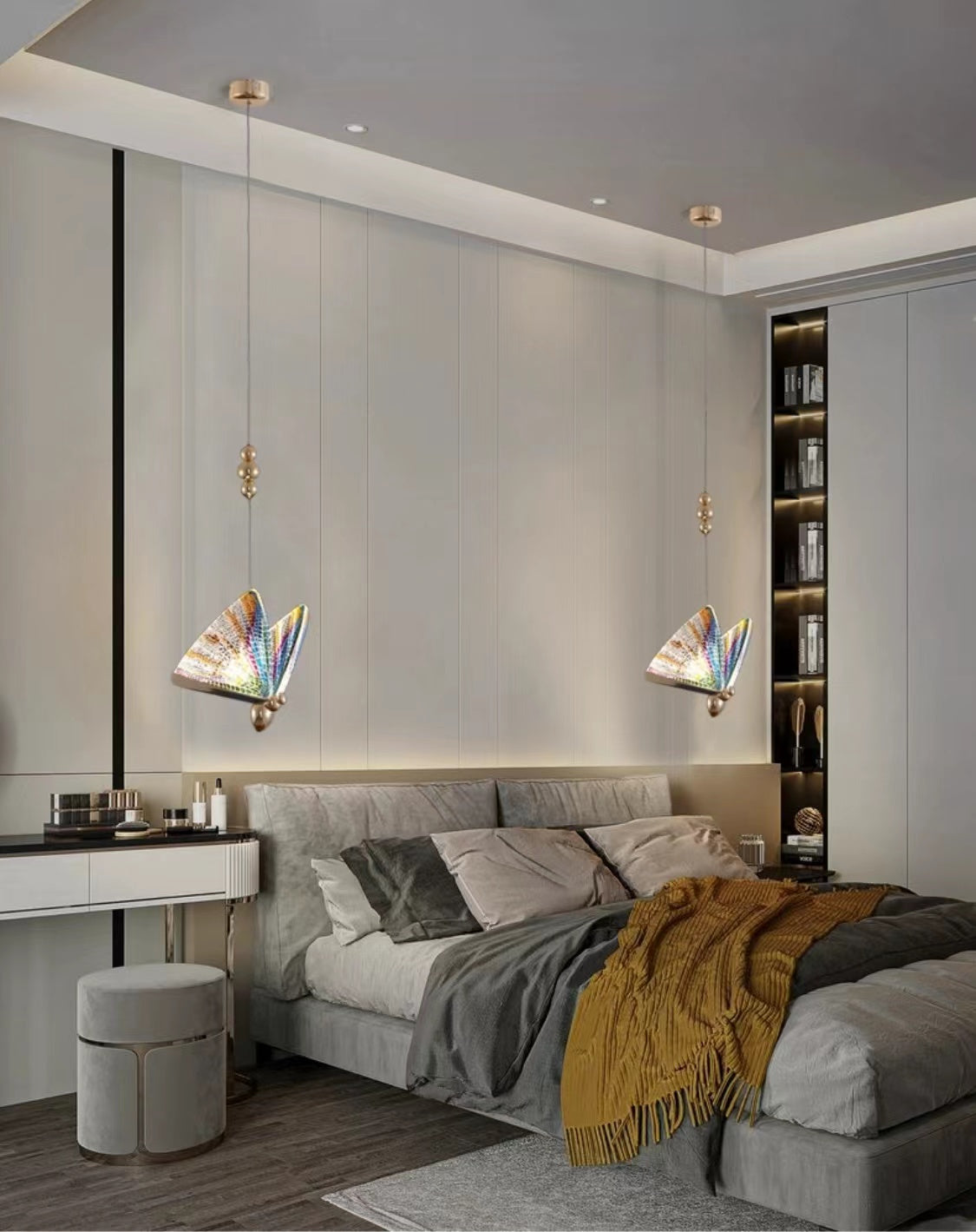 Extra Large Light Luxury Art Butterfly Pendant Chandelier for Bedroom/Dining Room/Staircase