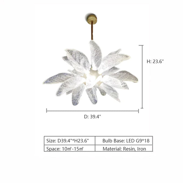 Creative Bionic Resin Leaves Chandelier