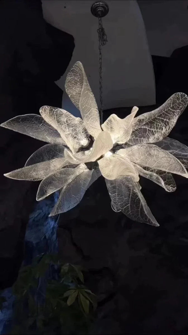 Creative Bionic Resin Leaves Chandelier