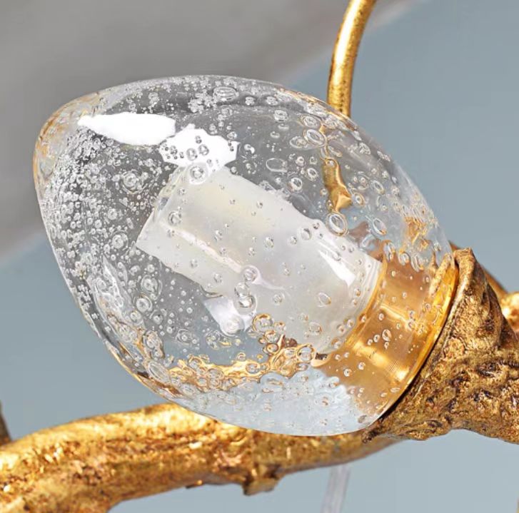 Luster Gaze Veridian Branch LED Chandelier with Clear Seedy Glass - Background Shot