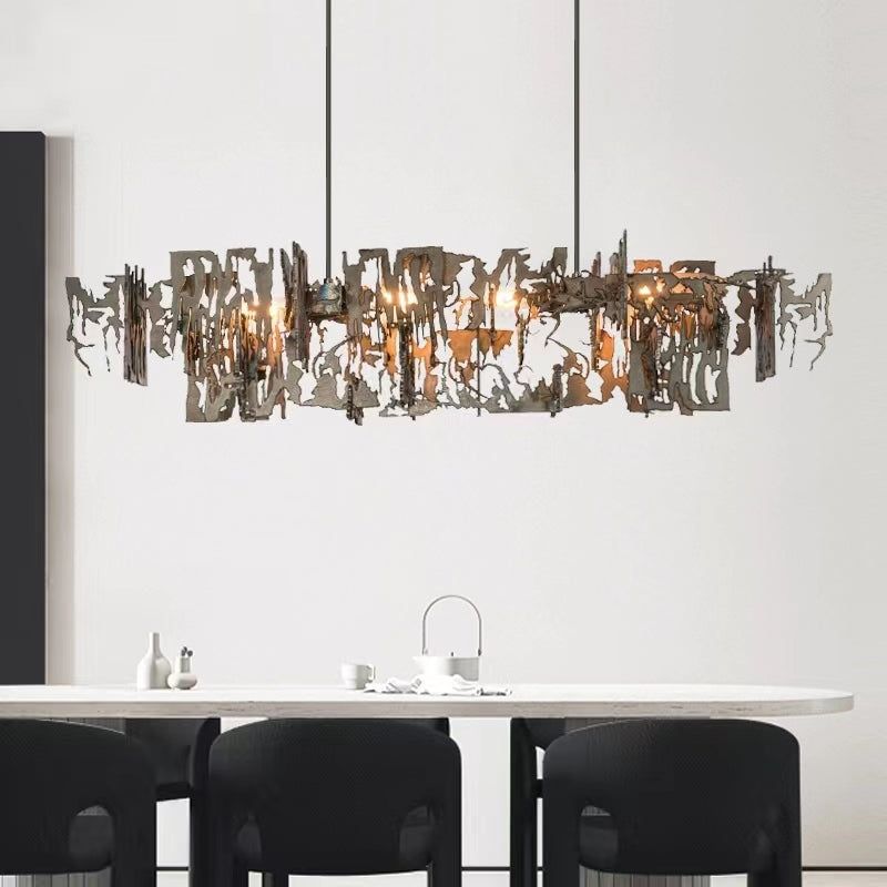 Oversize Post-modern Avant Art Irregular Metal Piece Chandelier for Living/Dining Room/Kitchen Island