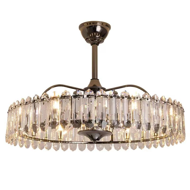 New Modern Invisible Fan Light Candle Crystal Chandelier