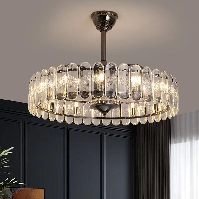 New Modern Invisible Fan Light Candle Crystal Chandelier