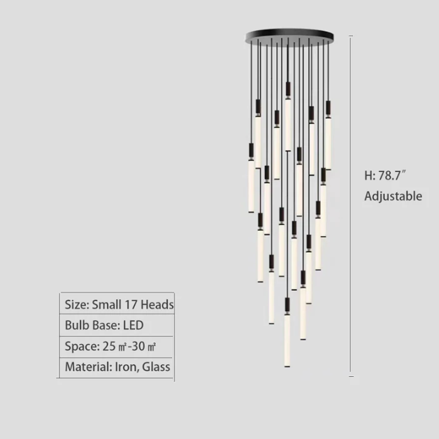 Luster Gaze Sleek Modern Linear Pendant Chandelier - Background Shot