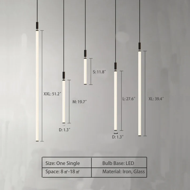 Luster Gaze Sleek Modern Linear Pendant Chandelier - Background Shot