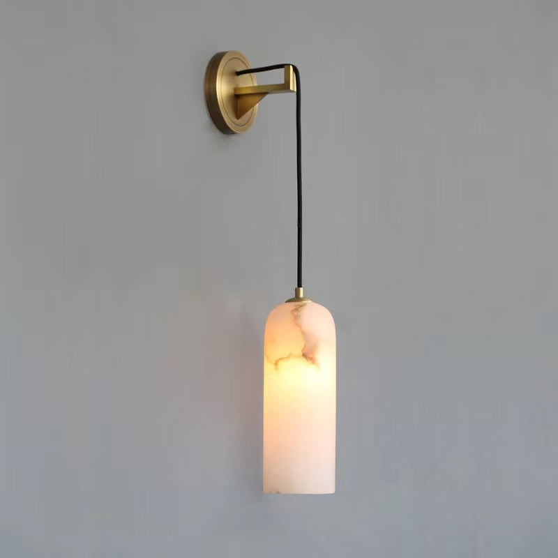 Louise Modern Alabaster Wall Sconce, Wall Lamp For Living Room,Bedroom Wall Light Fixtures Luster Gaze