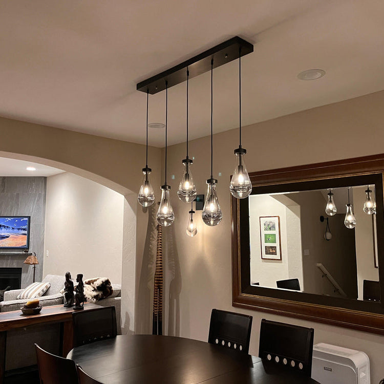 Raindrop Glass Linear Chandelier