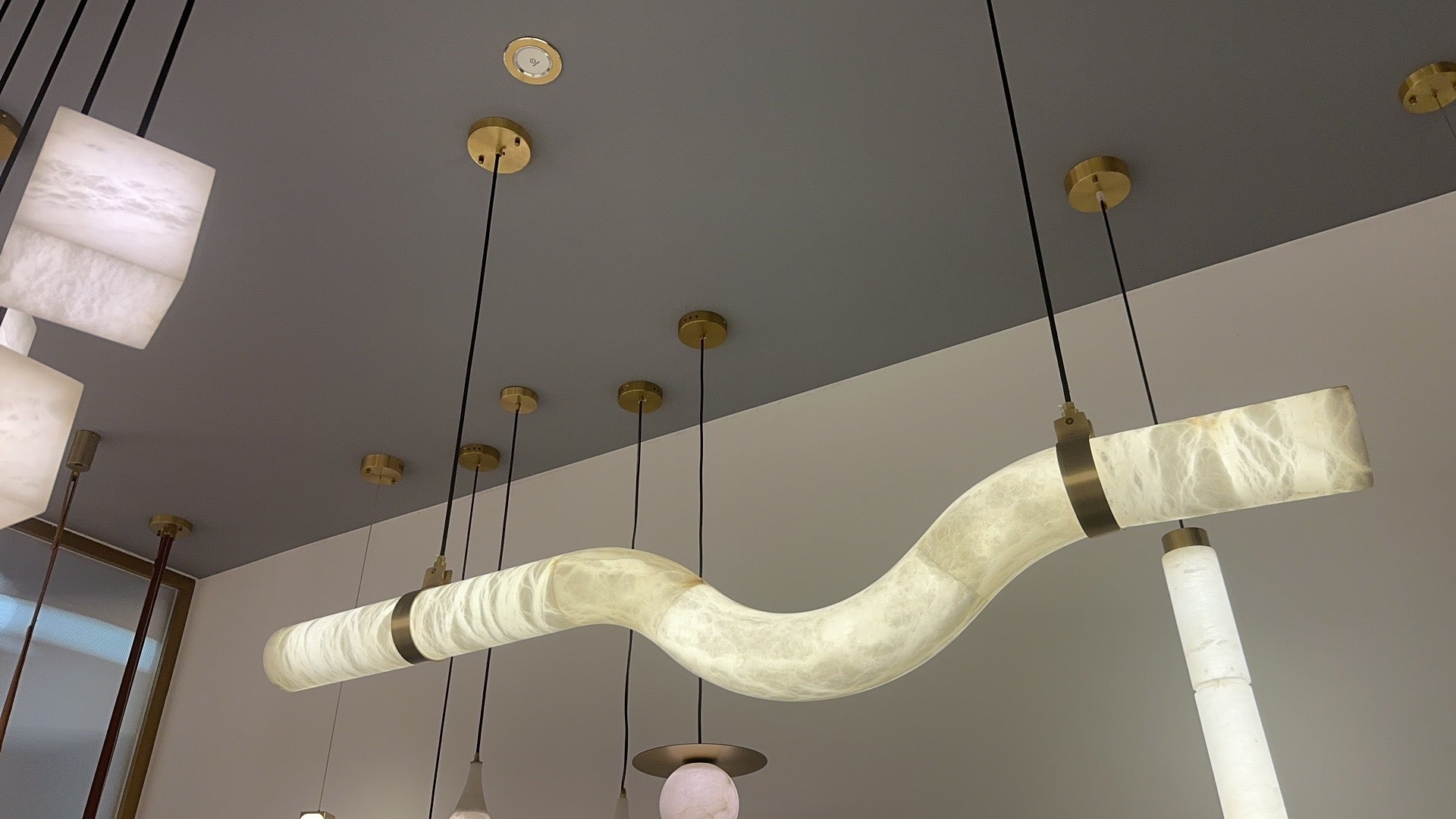 Alabaster Curved Chandelier Herman Lighting