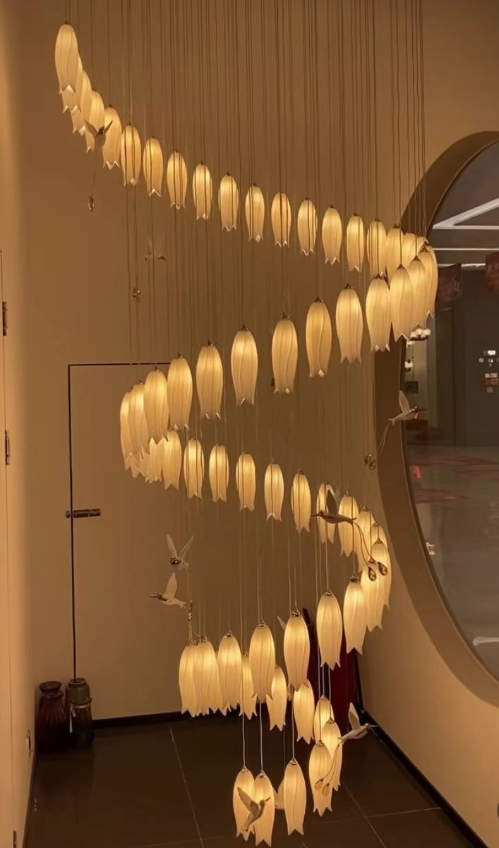 Elegant Flower Chandelier For Foyer/ Staircase