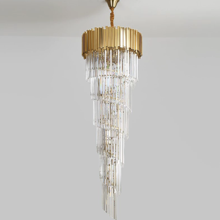 Luster Gaze Grand Lumina Spiral Crystal Chandelier - Background Shot