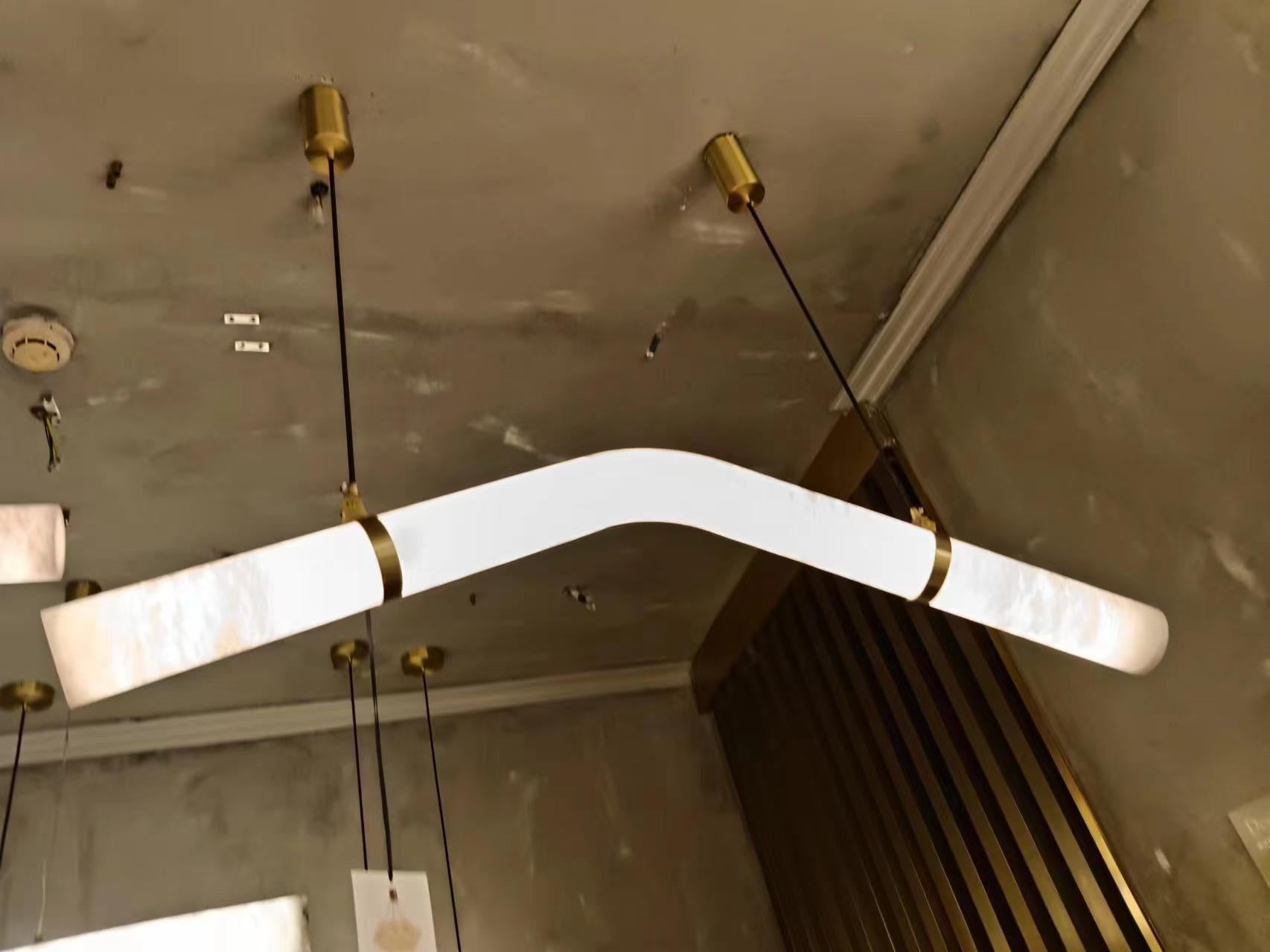 Alabaster Curved Chandelier Herman Lighting