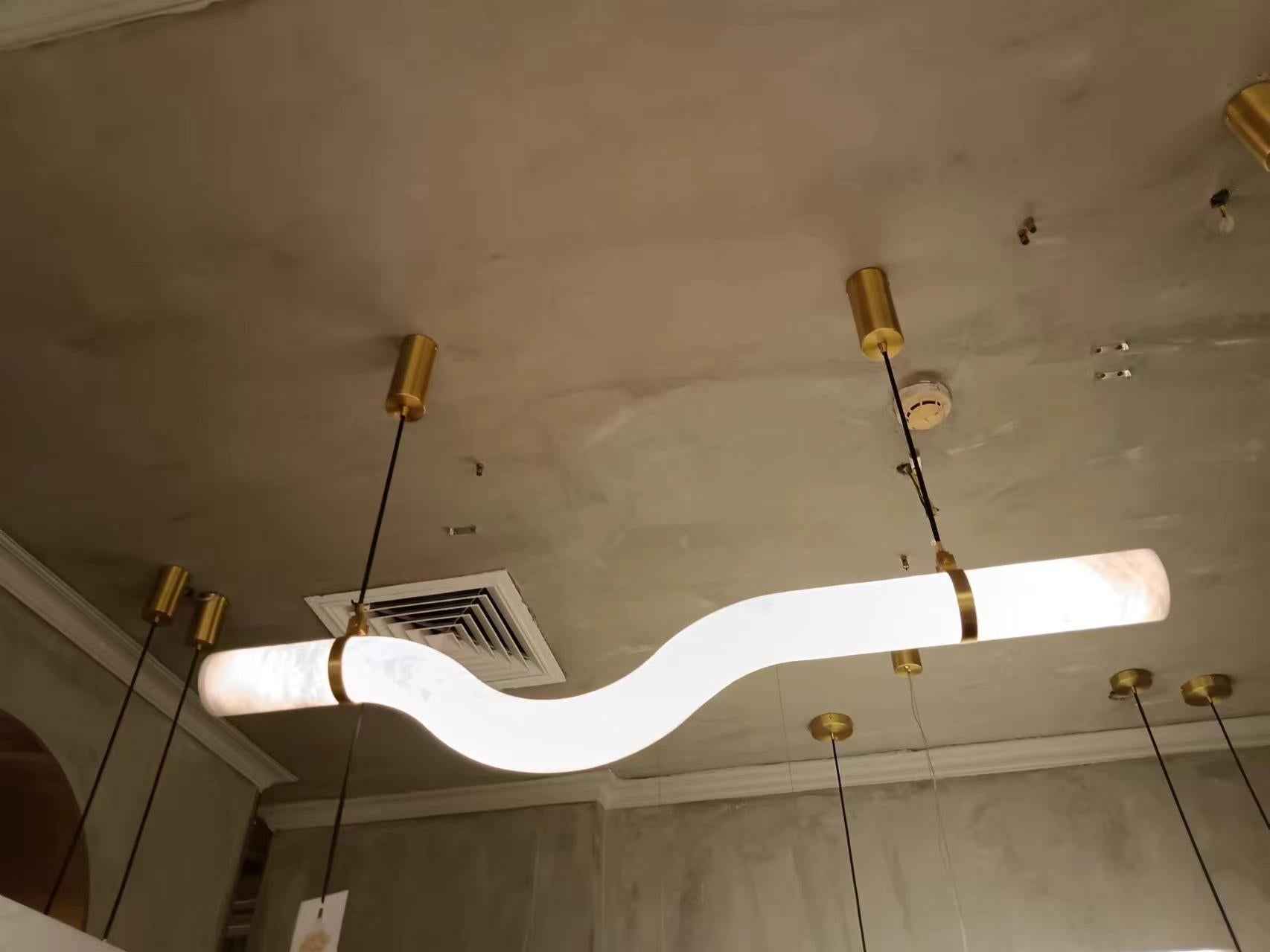 Alabaster Curved Chandelier Herman Lighting