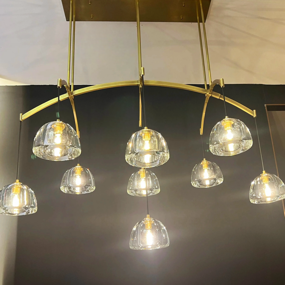 Hemispher Modern Glass Linear Chandelier