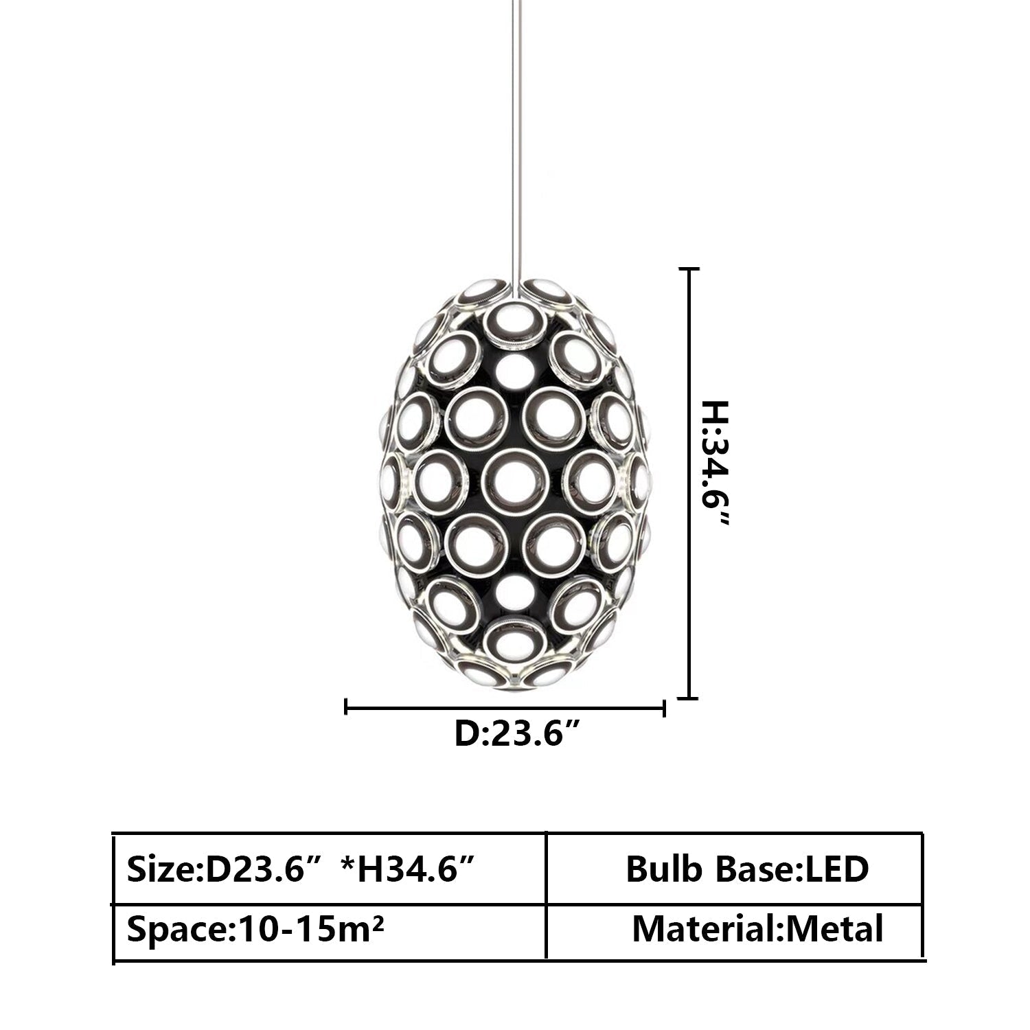 Modern Art Egg-shaped Chandelier Iconic Eyes LED Pendant Light For Dining Room/Living Room