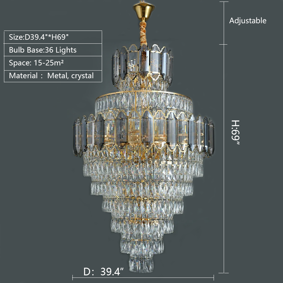 Luster Gaze Grand Radiance Round K9 Crystal Chandelier - Background Shot