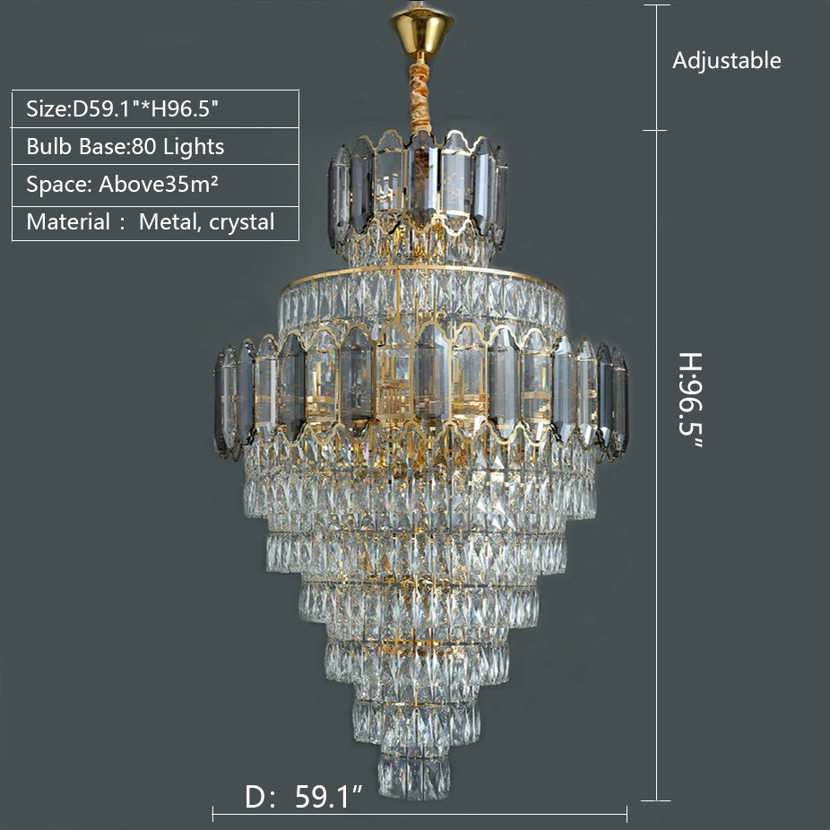 Luster Gaze Grand Radiance Round K9 Crystal Chandelier - Background Shot