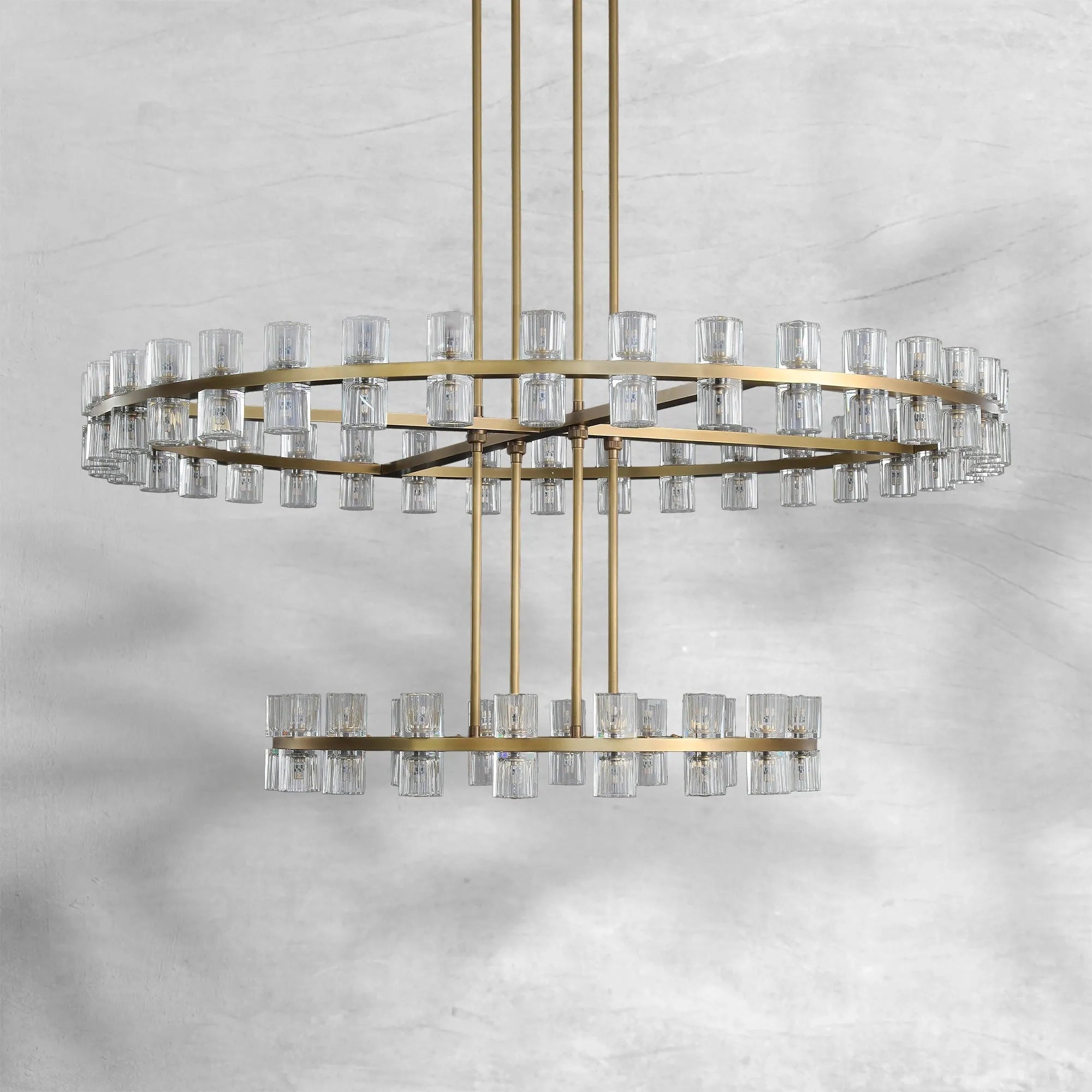 Luster Gaze Grand Deco Tiered Round Chandelier 60" - Background Shot