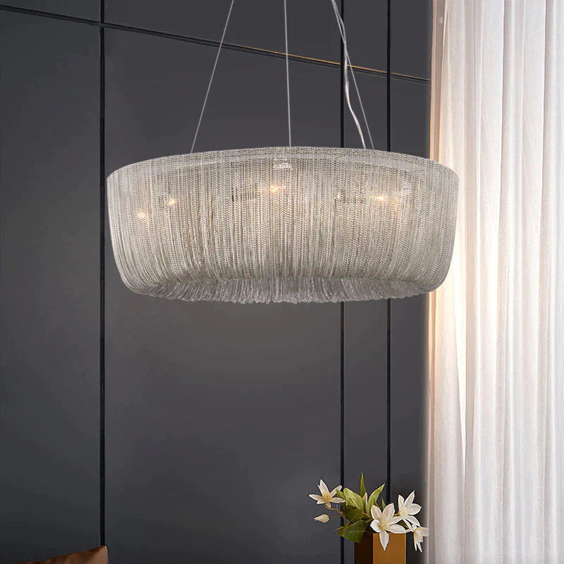Jean Modern Marble Alabaster Linear Chandelier Over Dining Table chandelier Luster Gaze