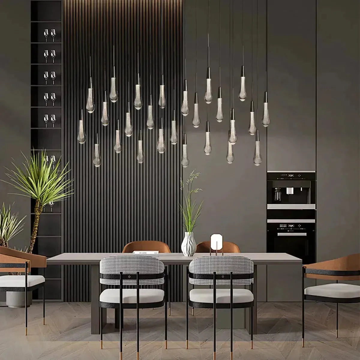 Raindrop Soltaire Linear Chandelier