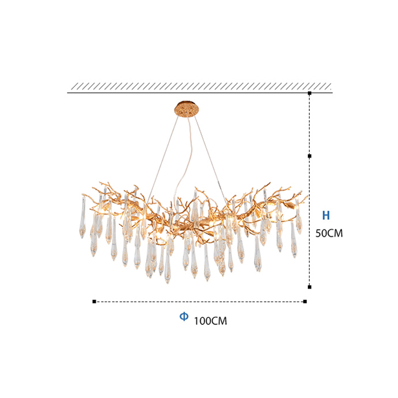 Luster Gaze Verdant Canopy Brass Branch Chandelier - Background Shot