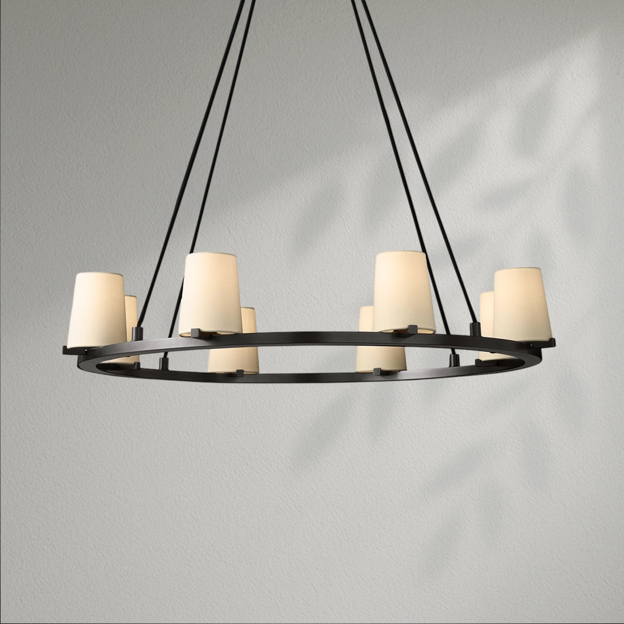 Pauillec Fabric Shade Round Chandelier