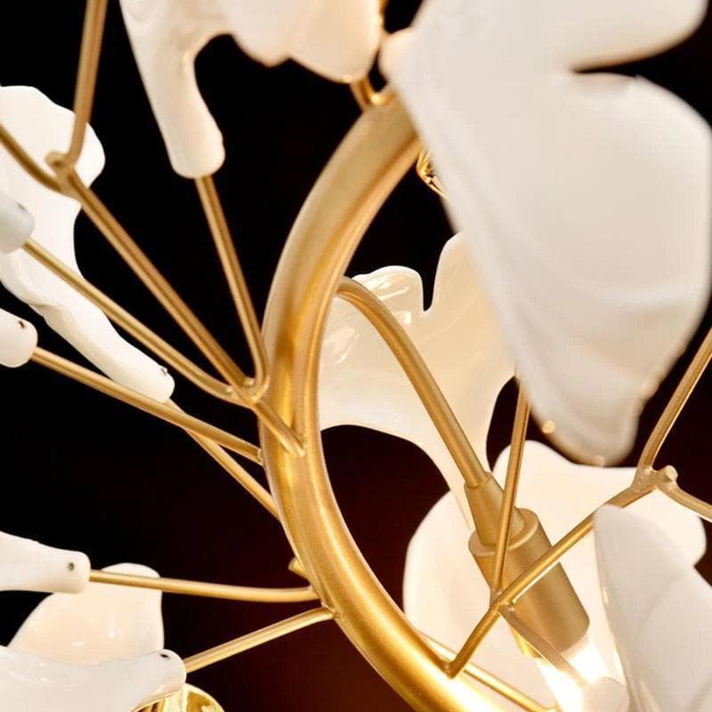 Luster Gaze Ginkgo Bloom Ceramic Petal Chandelier - Background Shot