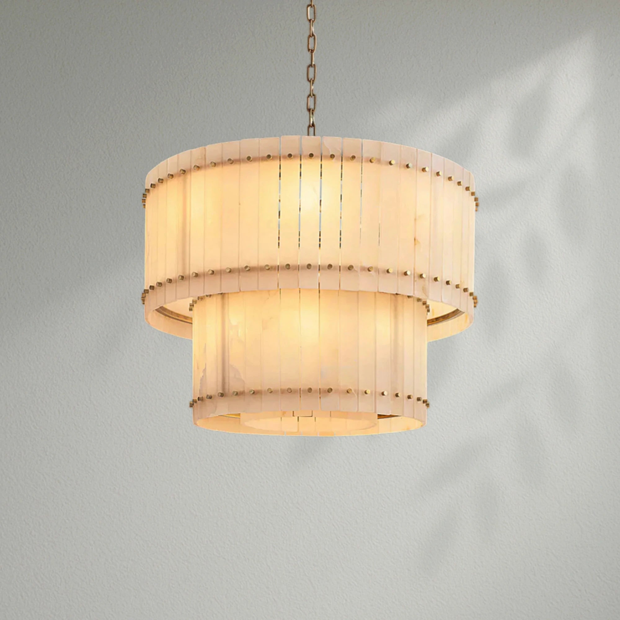 Sun Marco Alabaster Round Tiered Chandelier