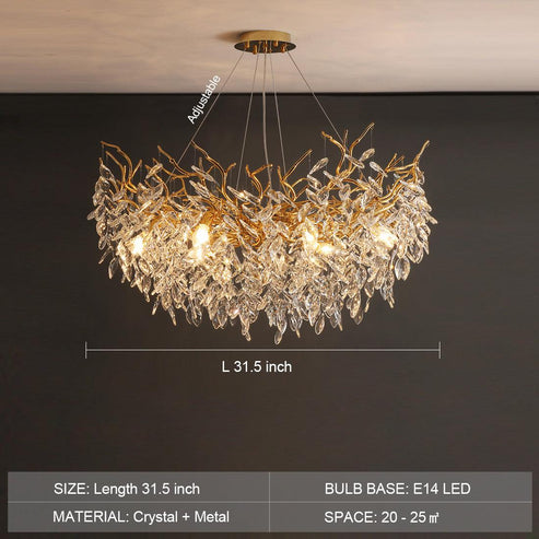 Albero Modern French-Style Branch Crystal Chandelier