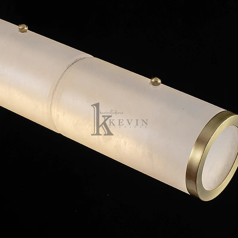 Chanavia Modern Linear Alabaster Chandelier, Chandelier Over Dining Table Pendant Light Luster Gaze