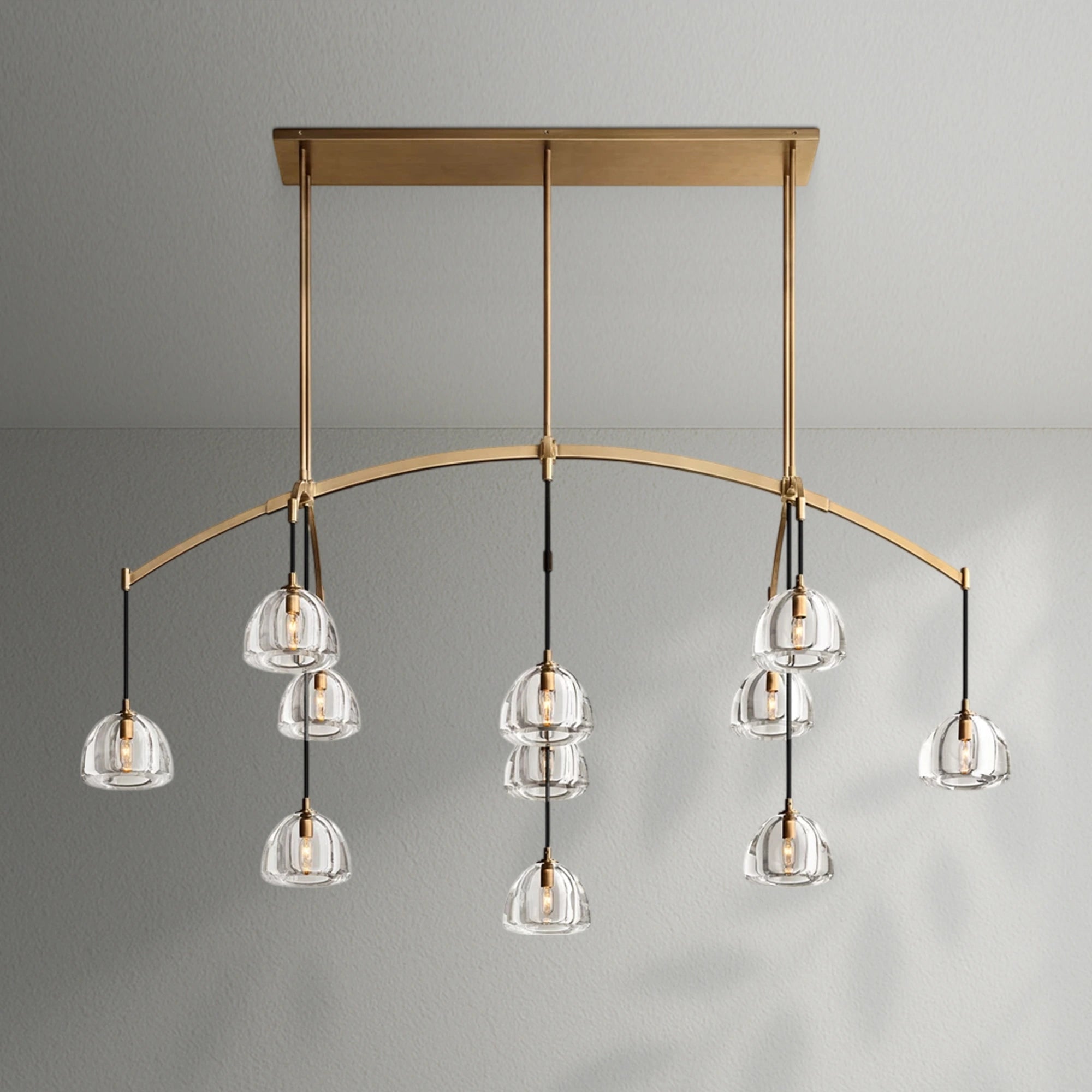 Hemispher Modern Glass Linear Chandelier