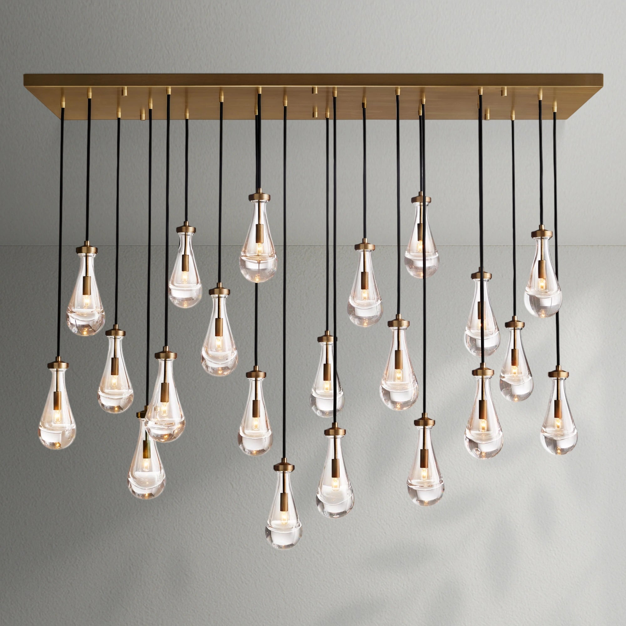Raindrop Glass Linear Chandelier
