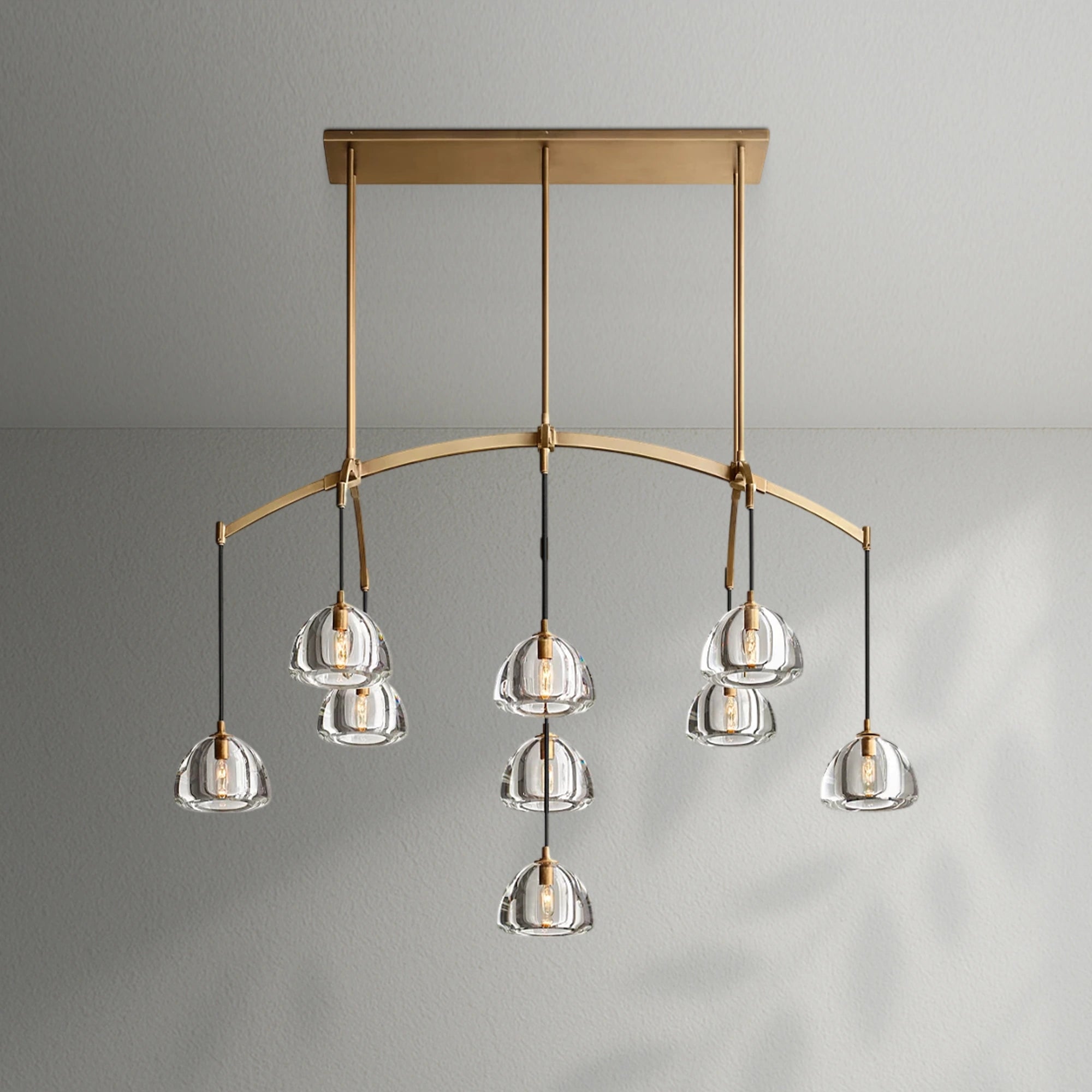Hemispher Modern Glass Linear Chandelier