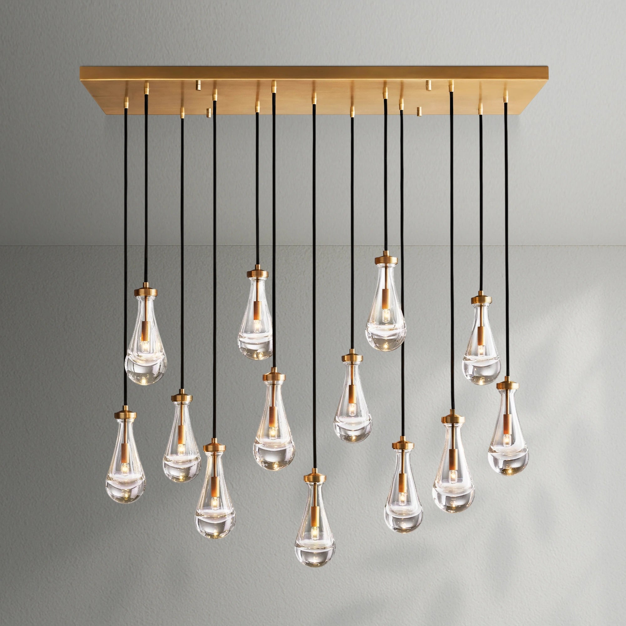 Raindrop Glass Linear Chandelier