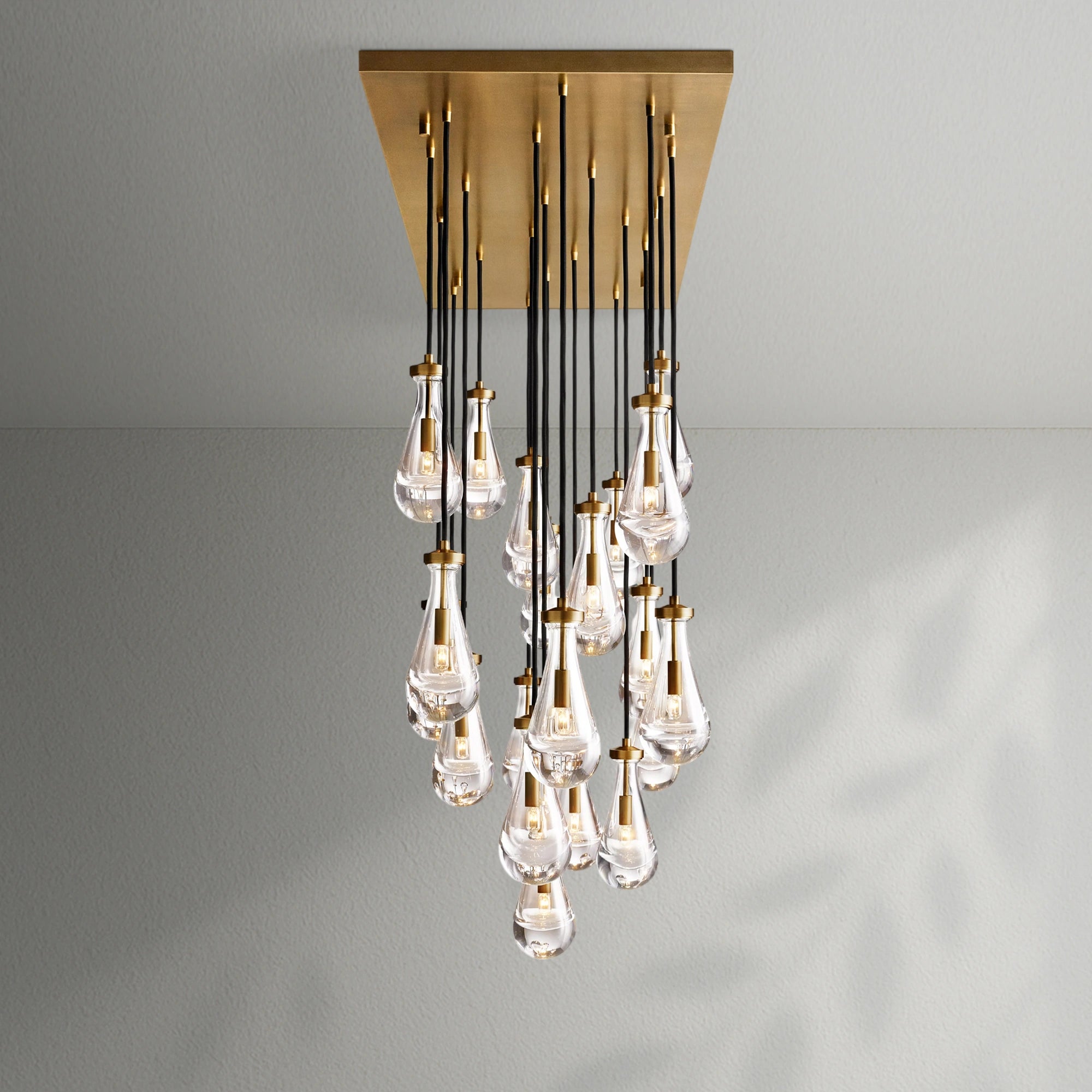 Raindrop Glass Linear Chandelier