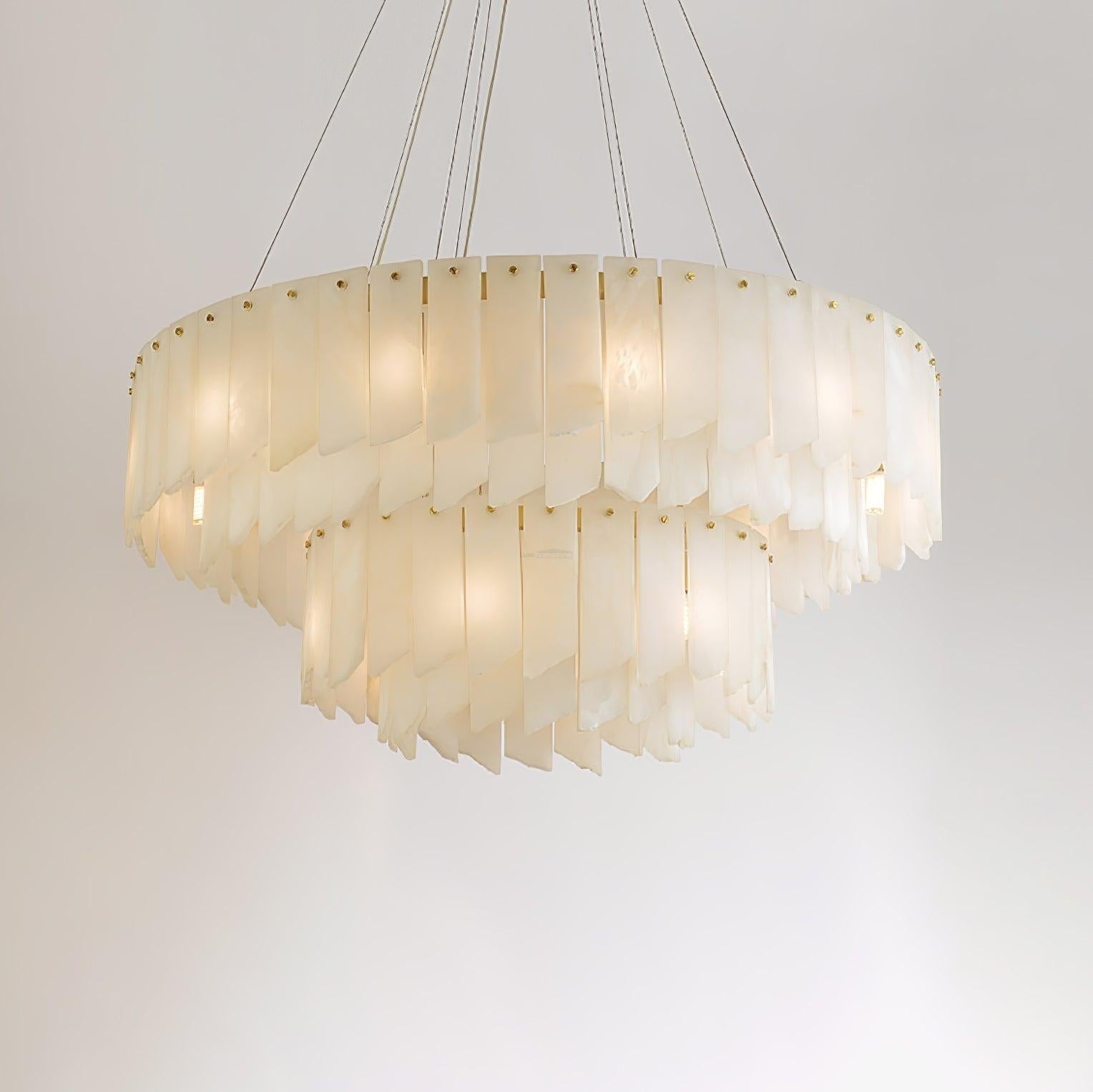 Alabaster Cascade Tiered Chandelier 27.6