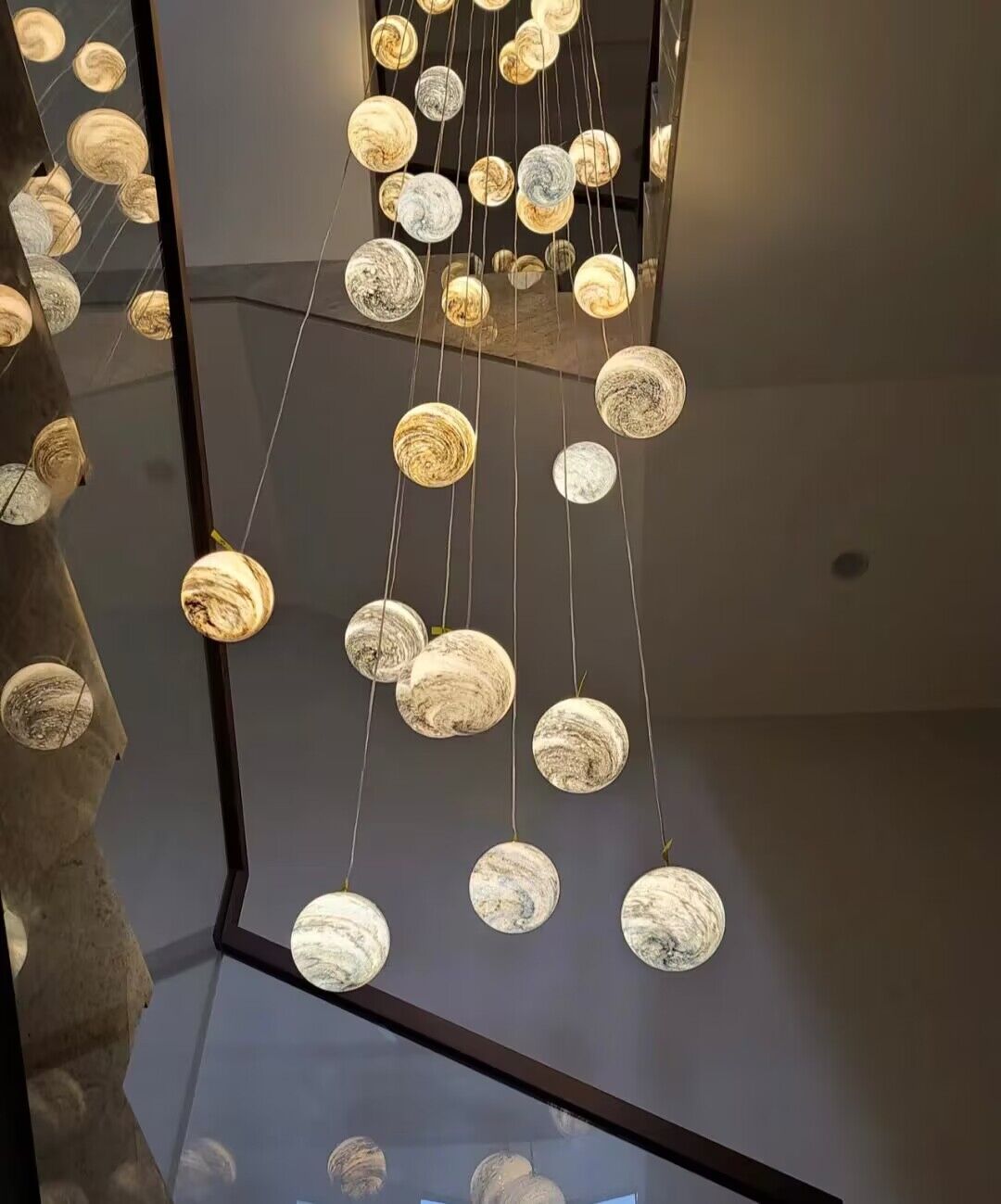 Nordic Planet Creative Long Pendant Chandelier For Staircase/Foyer/High-ceiling Hallway